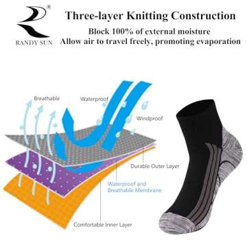 RANDY SUN Waterproof Socks for Outdoor Adventures