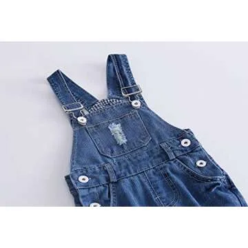 KIDSCOOL SPACE Ripped Denim Overalls for Toddlers