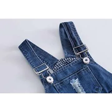 KIDSCOOL SPACE Ripped Denim Overalls for Toddlers