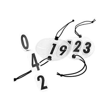 HORZE Horse Show Number Holders with Large Numbers (Pair) | Attaches to Bridle or Halter - Black/Whi...