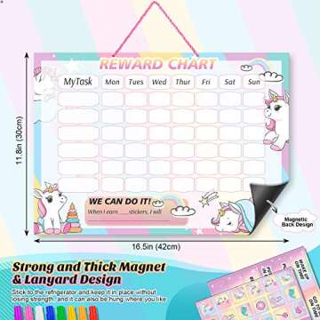 Chore Chart for Kids,Magnetic Behavior Reward Chart at Home Daily,Responsibility Chart for Encourage Learning, Potty Training, Wipe Clean, Bedtime, School Work Pink