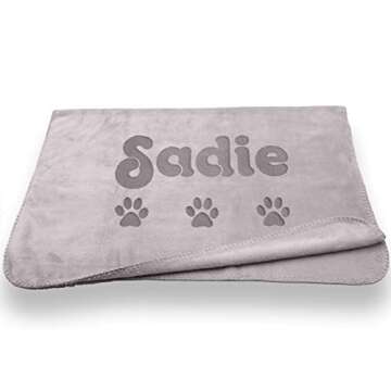 Custom Catch Personalized Dog Blanket - Gray or Beige - Large
