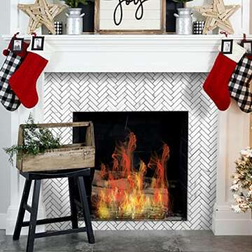 STICKGOO 10 Sheets Herringbone Peel and Stick Backsplash, Stick on Aluminum Composite PVC Kitchen Backsplash, Marble White Mixed Light Grey Look Self Adhesive Wall Tiles