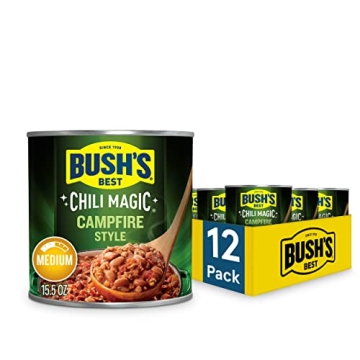BUSH'S BEST Canned Texas Recipe Chili Magic Chili Beans Starter (Pack of 12), Gluten Free, 15.5 oz