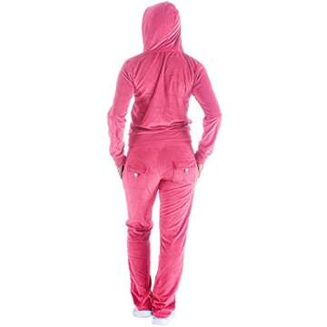 Gary Com Velour Sweatsuits for Women 2 Piece Zip Up Hoodies Tracksuits Solid Comfy Lounge Wear Causal Sportwear Joggers Outfits Pink 2X-Large