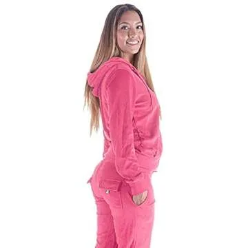 Gary Com Velour Sweatsuits for Women 2 Piece Zip Up Hoodies Tracksuits Solid Comfy Lounge Wear Causal Sportwear Joggers Outfits Pink 2X-Large