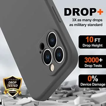 BossKiss Compatible with iPhone 14 Pro Max Case 6.7 inch, Premium Liquid Silicone Case [Velvety Touch] [2 Pcs 9H Tempered Glass Screen Protector], Camera All-Round Protection Case, Space Grey