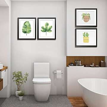 Giftgarden 8x10 Picture Frame Black with Mat, 9.4x11.7 Outer Frames Matted to 8 x 10’ Photos for Wall or Tabletop Decor, Set of 4