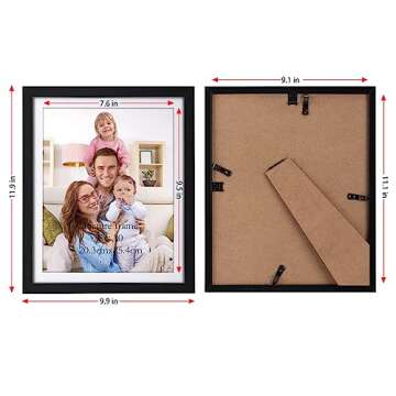 Giftgarden 8x10 Picture Frame Black with Mat, 9.4x11.7 Outer Frames Matted to 8 x 10’ Photos for Wall or Tabletop Decor, Set of 4