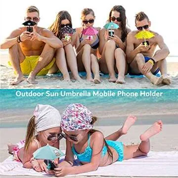 BEITESTAR Phone Umbrella for Sun, Cell Phone Umbrella Sun Shade, Umbrella for Phone with Universal Adjustable Piggy Suction Cup Stand, Sun Shade for Phone, iPad, iPhone, Kindle
