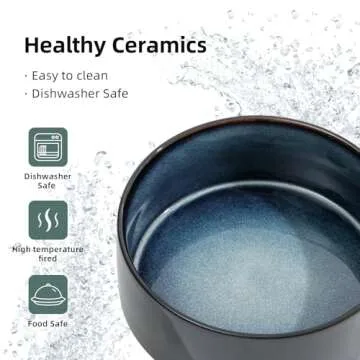 Havniva Ceramic Cat Bowls - Stylish and Non-Slip Set of 2