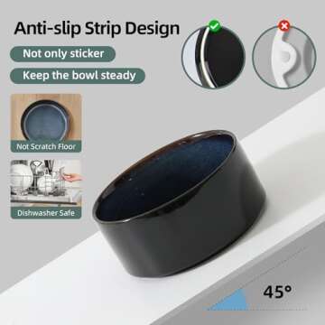 Havniva Ceramic Cat Bowls - Stylish and Non-Slip Set of 2