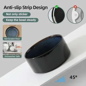 Havniva Ceramic Cat Bowls - Stylish and Non-Slip Set of 2