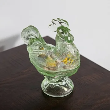 Trenton Gifts Glass Rooster Dish for Unique Home Decor