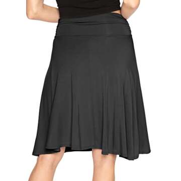 Versatile Flowy Skirt with Ruched Waistband for Women