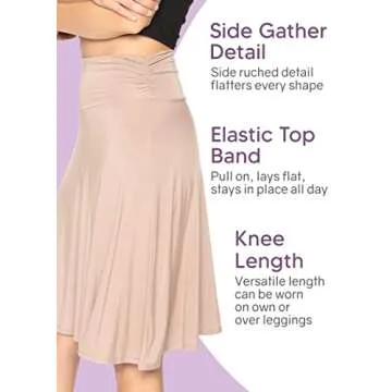 Versatile Flowy Skirt with Ruched Waistband for Women