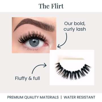 Flutterhabit The Flirt Bold Volume Lashes, DIY Lash Extensions, Fluffy Lash Clusters for Women, Salon Quality At Home Eyelashes Extension Kit, Natural False Lashes, 6 Lash Sets, No Lash Glue Included