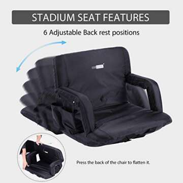 VIVOHOME Portable Stadium Seat Chairs with Backrest