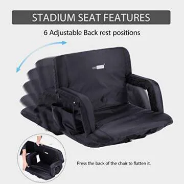 VIVOHOME Portable Stadium Seat Chairs with Backrest