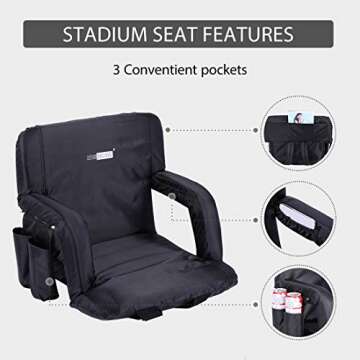 VIVOHOME Portable Stadium Seat Chairs with Backrest