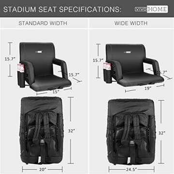 VIVOHOME Portable Stadium Seat Chairs with Backrest
