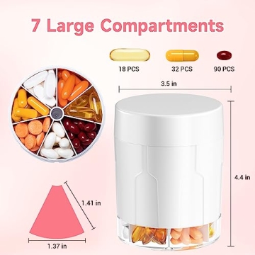 Zoksi Vitamin Organizer with 7 Compartments for Easy Storage