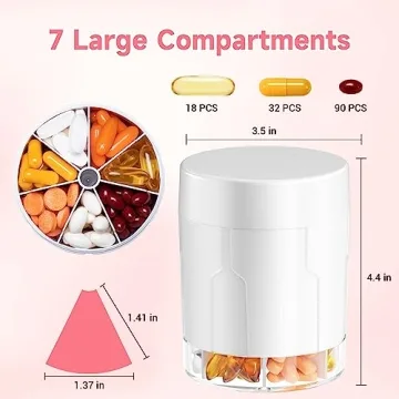 Zoksi Vitamin Organizer with 7 Compartments for Easy Storage