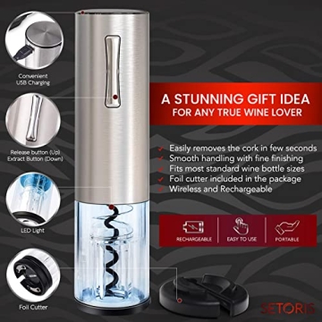 Premium Electric Wine Opener by SETORIS for Effortless Enjoyment