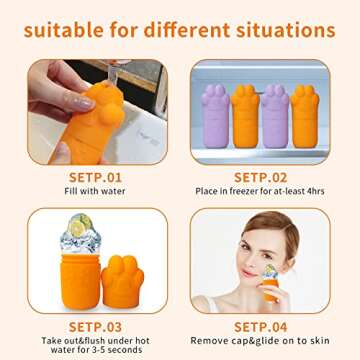 Ice Face Roller,cube Ice Roller for Face, Eyes and Neck Naturally tone and tighten skin,Massage Ice roller for face and eye puffiness relief,Facial Beauty Ice Roller, Ice Mold for Face Beauty Gift for