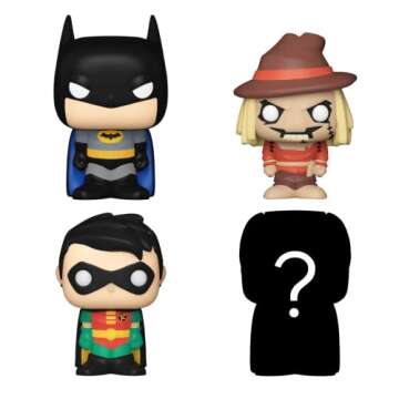 Funko Bitty POP! DC - Batman, 4-Pack - Batman, Robin, Scarecrow and A Surprise Mystery Mini Figure -...
