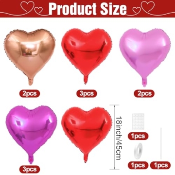 10PCS Durable Heart Balloons for Every Celebration
