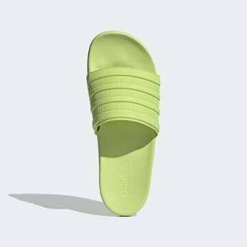 adidas Unisex Adilette Comfort Slide Sandal, Pulse Lime/Pulse Lime/Pulse Lime, 7 US Men