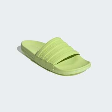 adidas Unisex Adilette Comfort Slide Sandal, Pulse Lime/Pulse Lime/Pulse Lime, 7 US Men