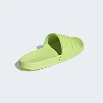adidas Unisex Adilette Comfort Slide Sandal, Pulse Lime/Pulse Lime/Pulse Lime, 7 US Men