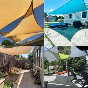 Lehood Sun Shade Sail, 10'x 13' Rectangle Canopy Sail UV Block Sun Shade for Outdoor Patio Garden Backyard, Outdoor Shade Sail Gray