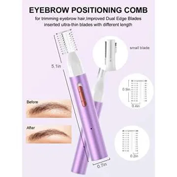 AHHFEI Rechargeable 5 in 1 Ear and Nose Hair Trimmer for Women, 2025 Professional Painless Eyebrow & Facial Hair Trimmer with Powerful Motor and Dual-Edge Blades Easy Cleansing