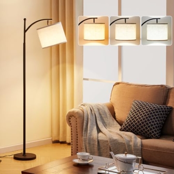 Three-Temperature 60" Floor Lamp with Adjustable Shade