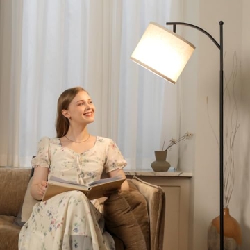 Three-Temperature 60" Floor Lamp with Adjustable Shade