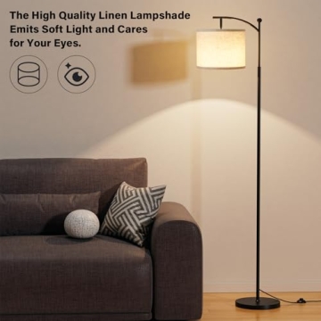 Three-Temperature 60" Floor Lamp with Adjustable Shade