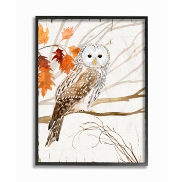 Owl in Autumn Forest Framed Wall Art - Stupell Industries