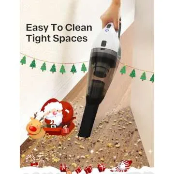 Handheld Vacuum Cleaner, Powerful Suction Portable Lightweight Hand Held Vacum Cordless with 25-30Mins Long Runtime Rechargeable Battery Quick Charge for Home Car Carpet Stairs Pet Hair Cleaning