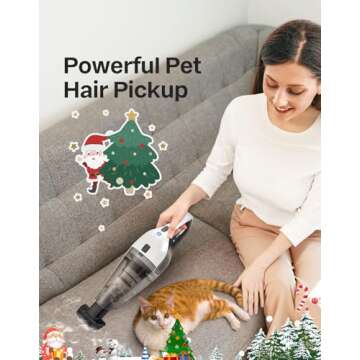 Handheld Vacuum Cleaner, Powerful Suction Portable Lightweight Hand Held Vacum Cordless with 25-30Mins Long Runtime Rechargeable Battery Quick Charge for Home Car Carpet Stairs Pet Hair Cleaning