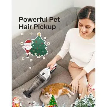 Handheld Vacuum Cleaner, Powerful Suction Portable Lightweight Hand Held Vacum Cordless with 25-30Mins Long Runtime Rechargeable Battery Quick Charge for Home Car Carpet Stairs Pet Hair Cleaning