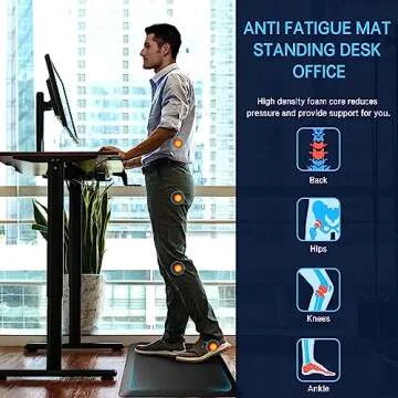 FEATOL Anti Fatigue Mats for Standing, 9/10 Extra Thick Ergonomic Standing Desk Mat, Comfort & Durab...
