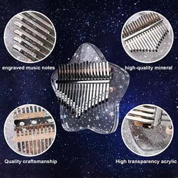 Beveetio Clear Kalimba Thumb Piano 17 Key Musical Gift