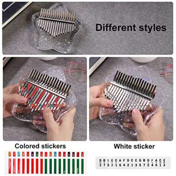 Beveetio Clear Kalimba Thumb Piano 17 Key Musical Gift