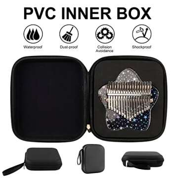 Beveetio Clear Kalimba Thumb Piano 17 Key Musical Gift