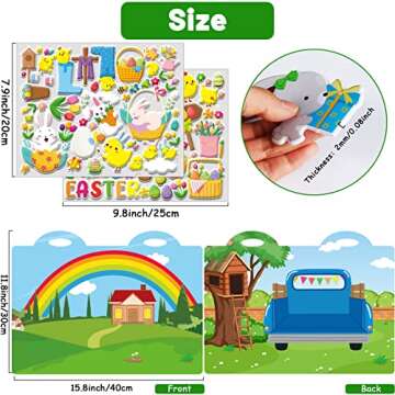 Easter 3D Puffy Sticker Play Set Kids 2-4 Toys Sticker Easter Activity Book Window Clings for Toddle...