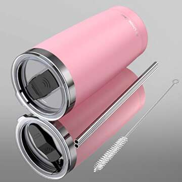 Umite Chef 20oz Stainless Steel Tumbler with Lid, Double Wall Vacuum Insulated Travel Mug Tumbler wi...