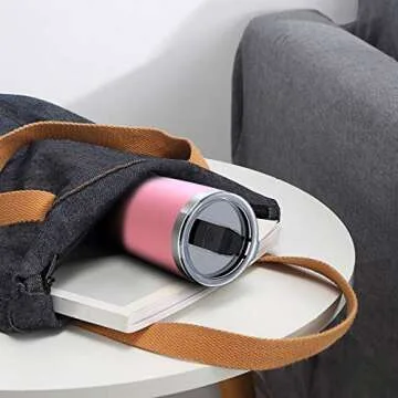 Umite Chef 20oz Stainless Steel Tumbler with Lid, Double Wall Vacuum Insulated Travel Mug Tumbler with Straw, Durable Insulated Coffee Mug for Hiking, Camping & Traveling(Pink)